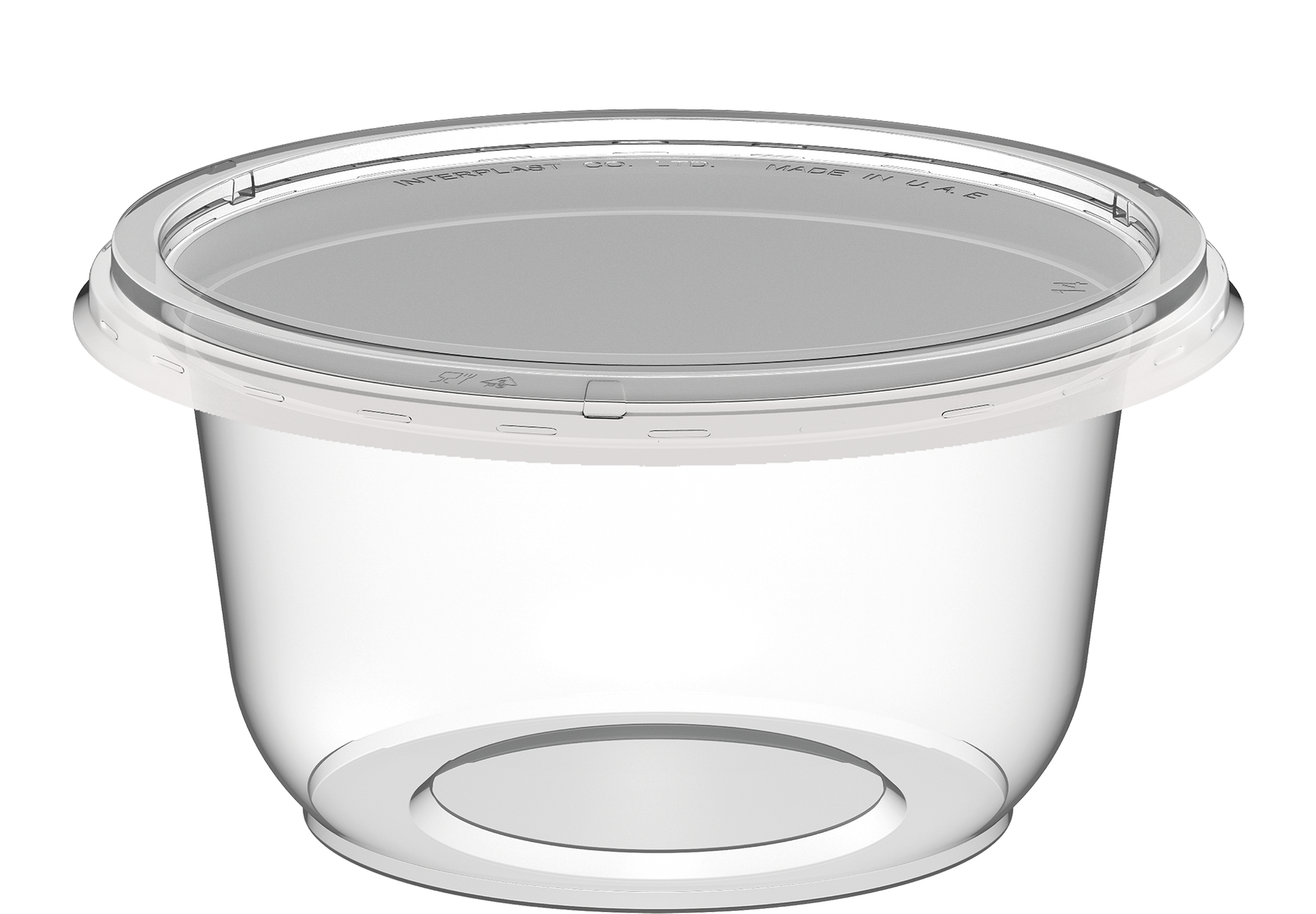 200 ml Pack of 40 IC20 Plastic White Containers with Clear Lids