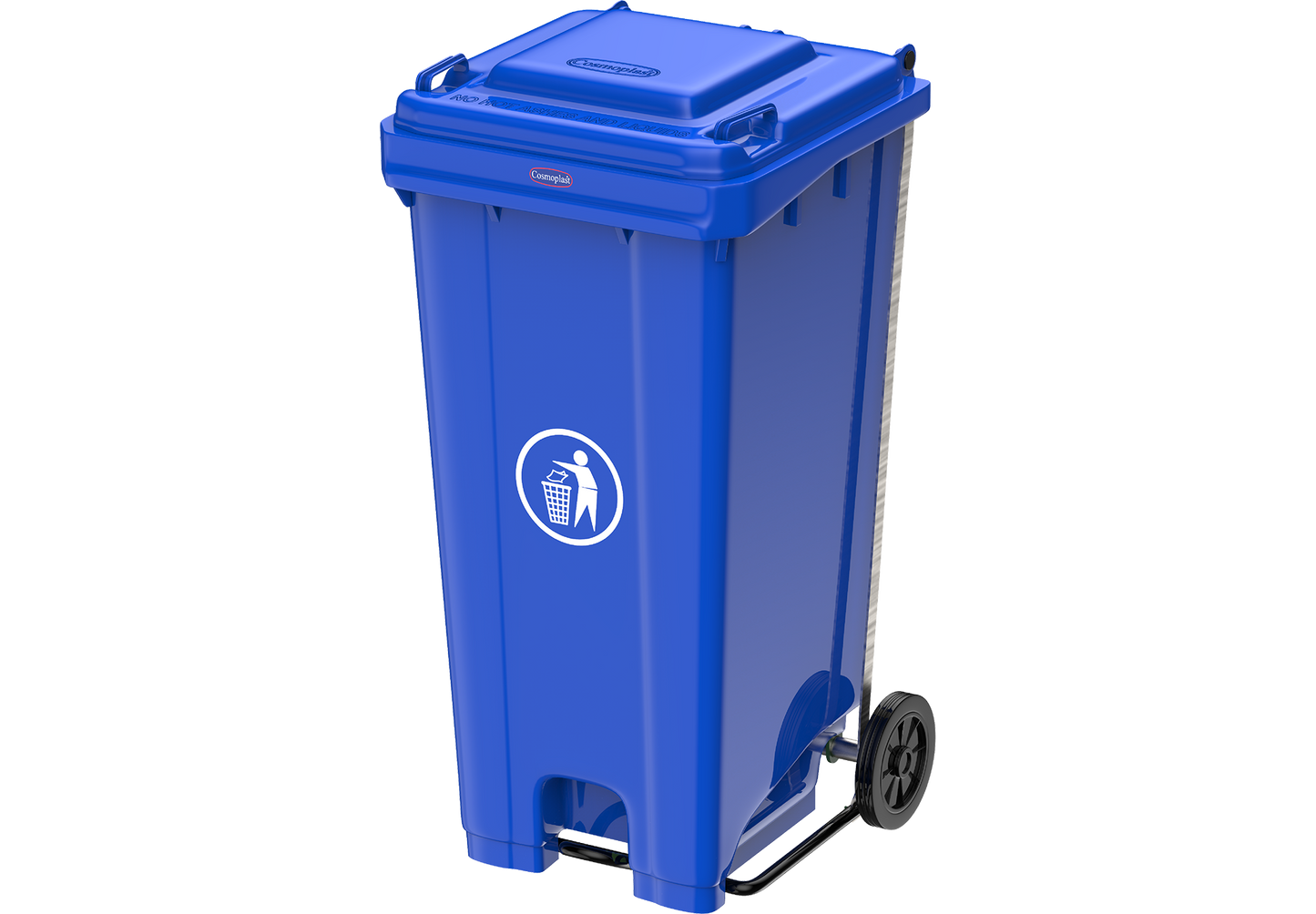 120L Industrial Waste Bin with Pedal & Wheels