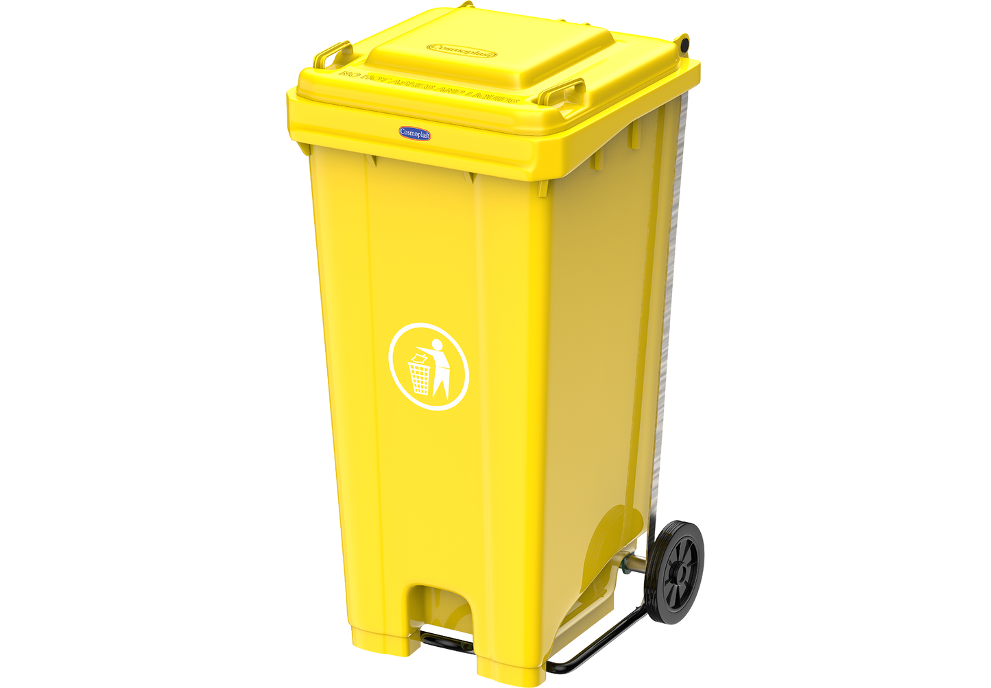 120L Industrial Waste Bin with Pedal & Wheels