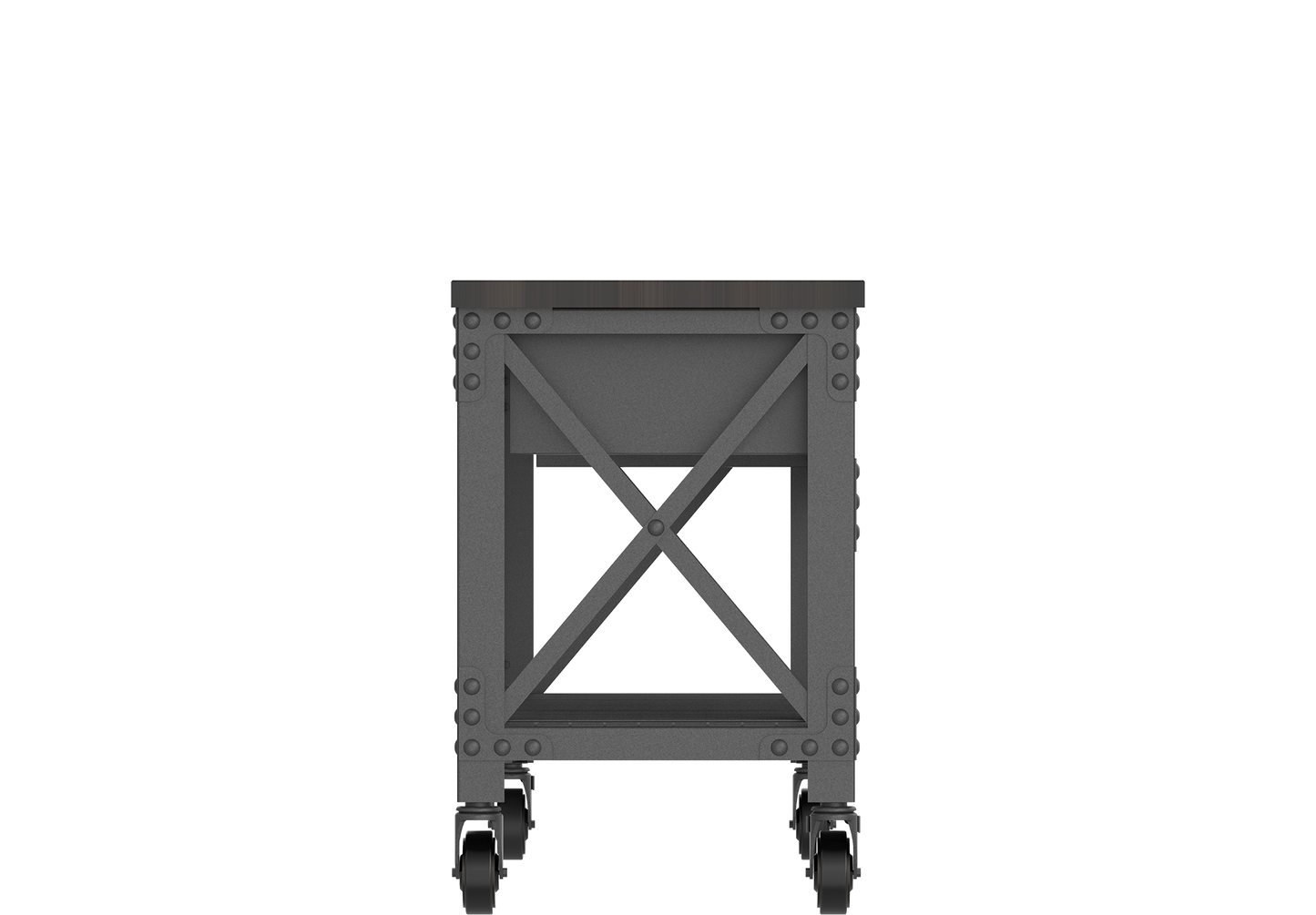 Wood Workbench with Wheels & Steel Frame