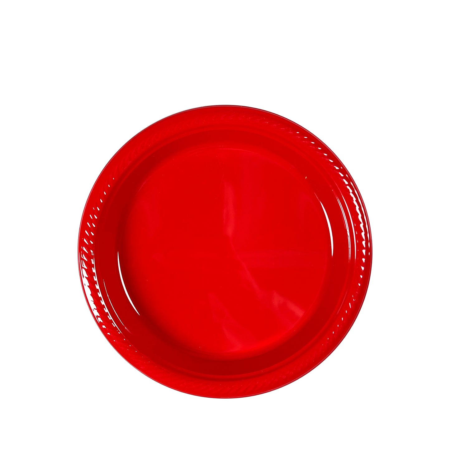 1 Compartment Pack of 20 Red 22 cm Plastic Plates