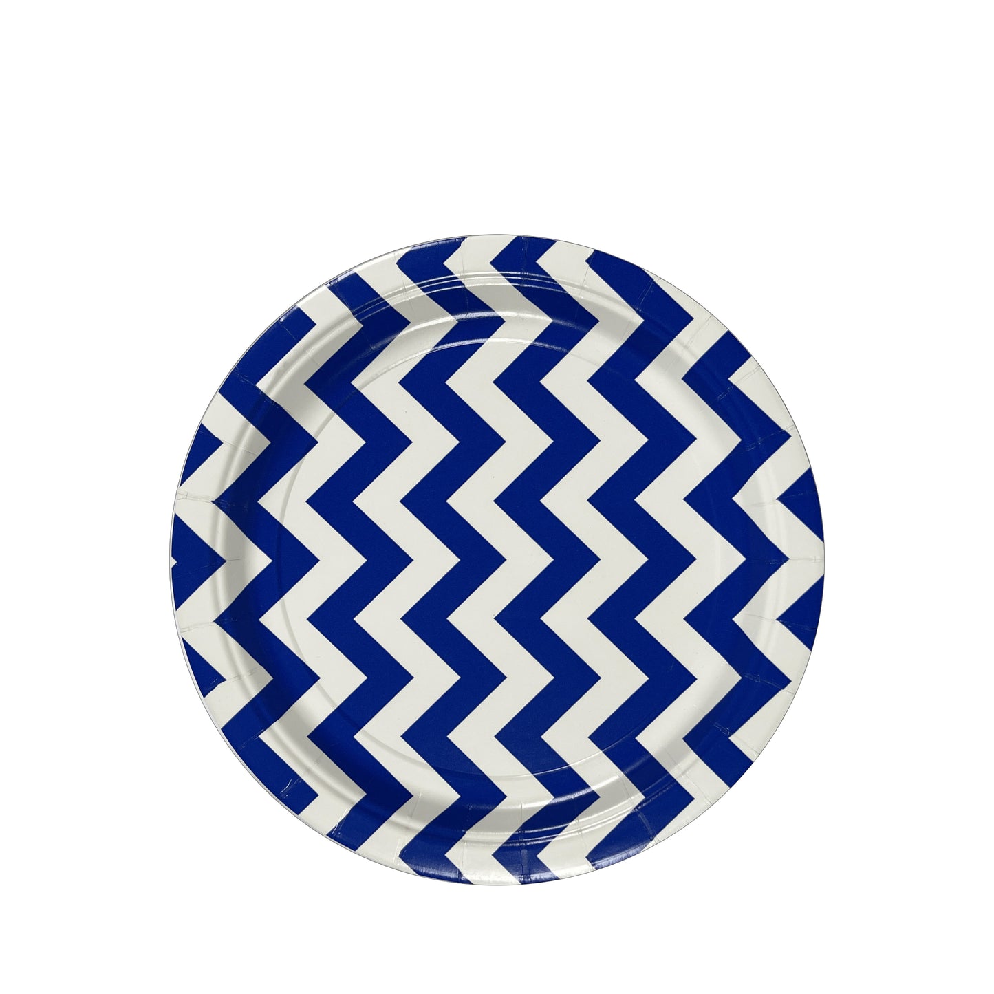 1 Compartment Pack of 20 Chevron Blue 22 cm Plastic Plates