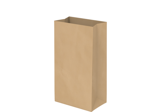 Grocery Paper Bags Plain Brown Square Bottom 18 x 33 x 11 cm - 400 Pcs.