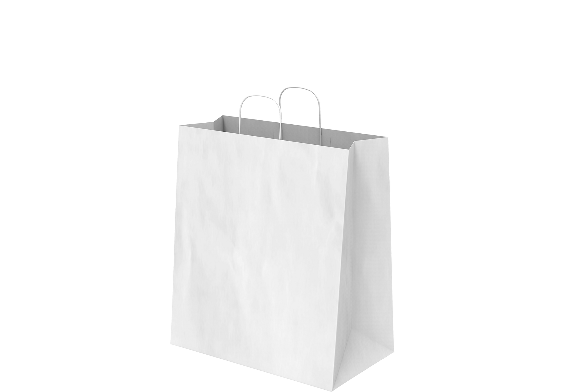 Shopping Paper Bags Plain White 31 x 35 x 18 cm - 25 Pcs.