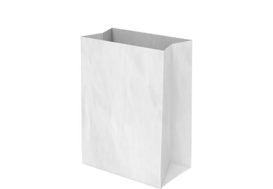 Grocery Paper Bags Plain White Square Bottom 23 x 33 x 14 cm - 300 Pcs.