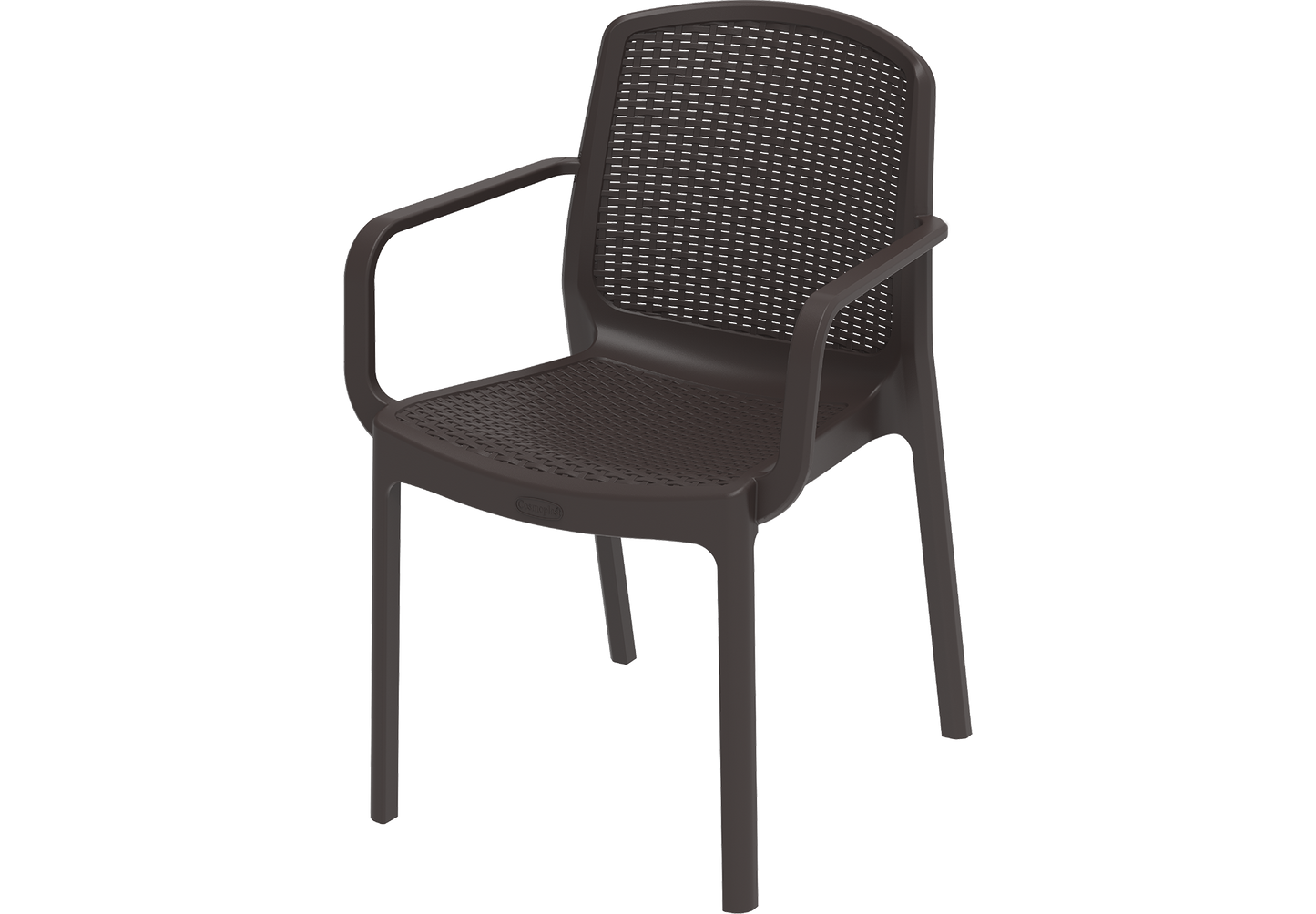 Cedarattan Plastic Garden Rattan Chair Dark Brown