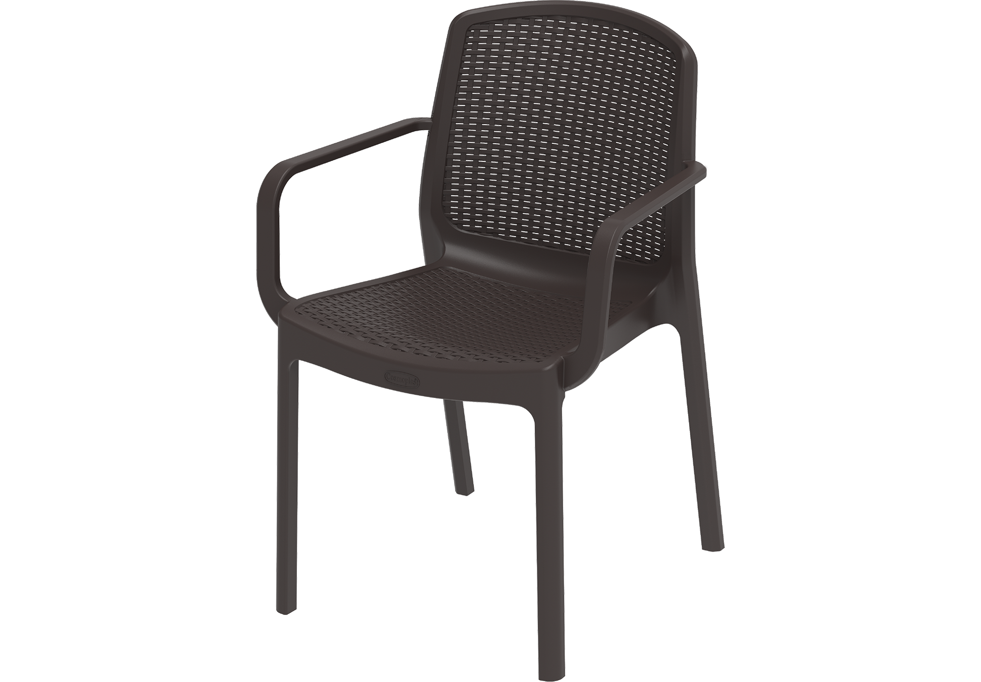 Cedarattan Plastic Garden Rattan Chair Dark Brown