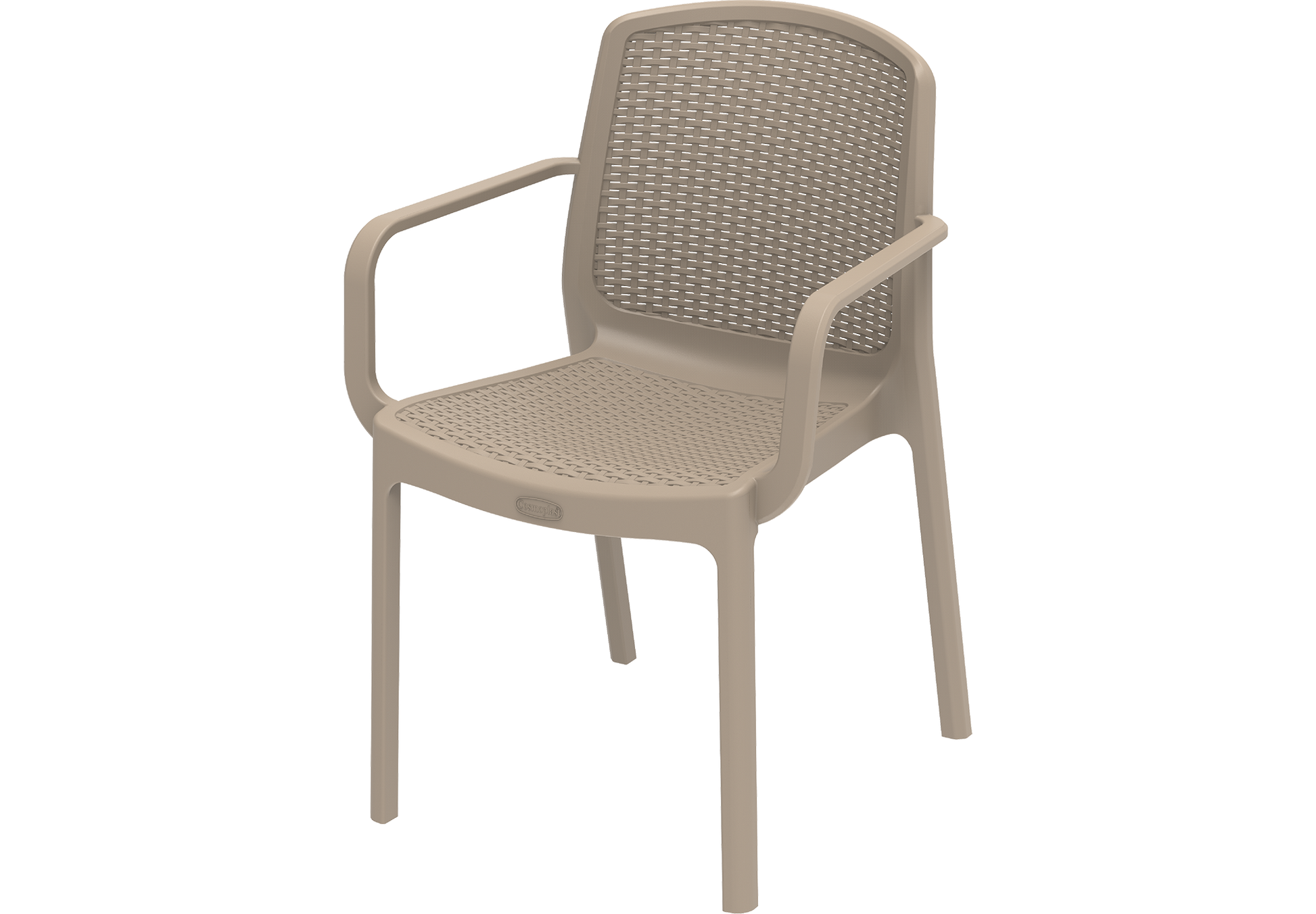 Cedarattan Plastic Garden Rattan Chair Warm Taupe