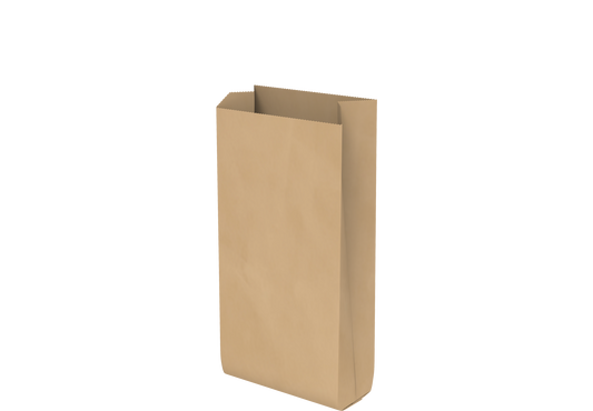 Grocery Paper Bags Plain Brown Flat Bottom 20 x 40 x 9 cm - 550 Pcs.