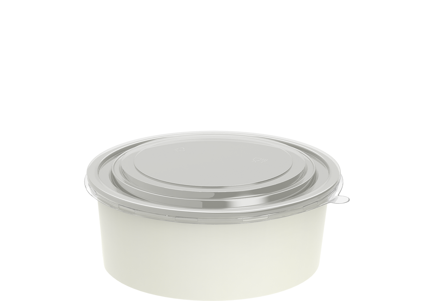 1090 ml Pack of 25 White Kraft Salad Containers with Lids