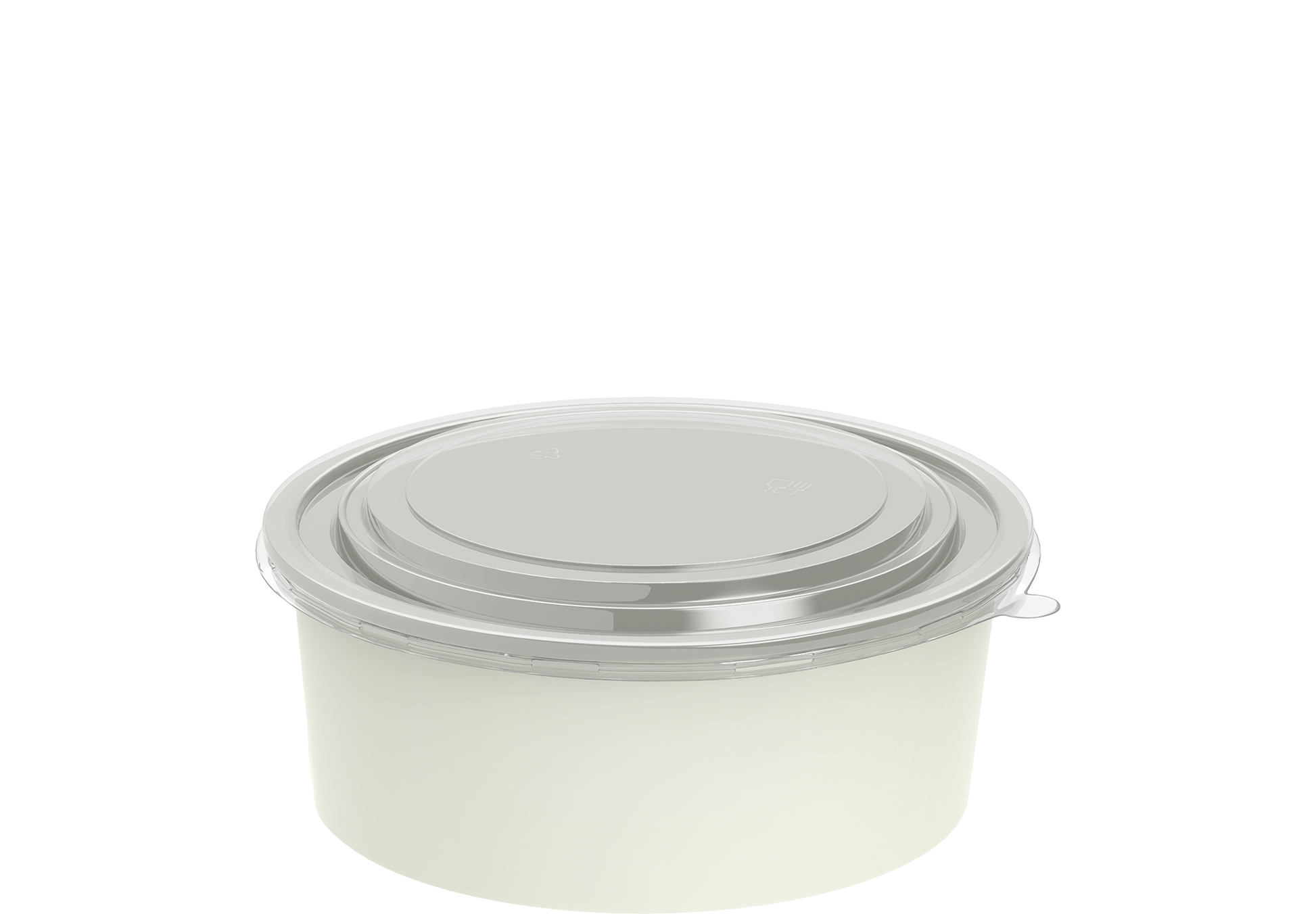 1090 ml Pack of 25 White Kraft Salad Containers with Lids