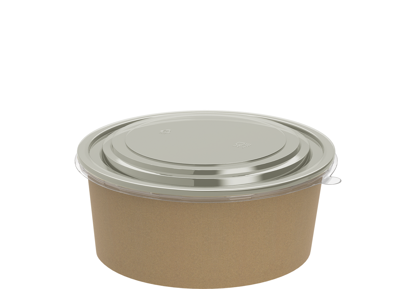 1200 ml Pack of 25 Brown Kraft Salad Containers with Lids