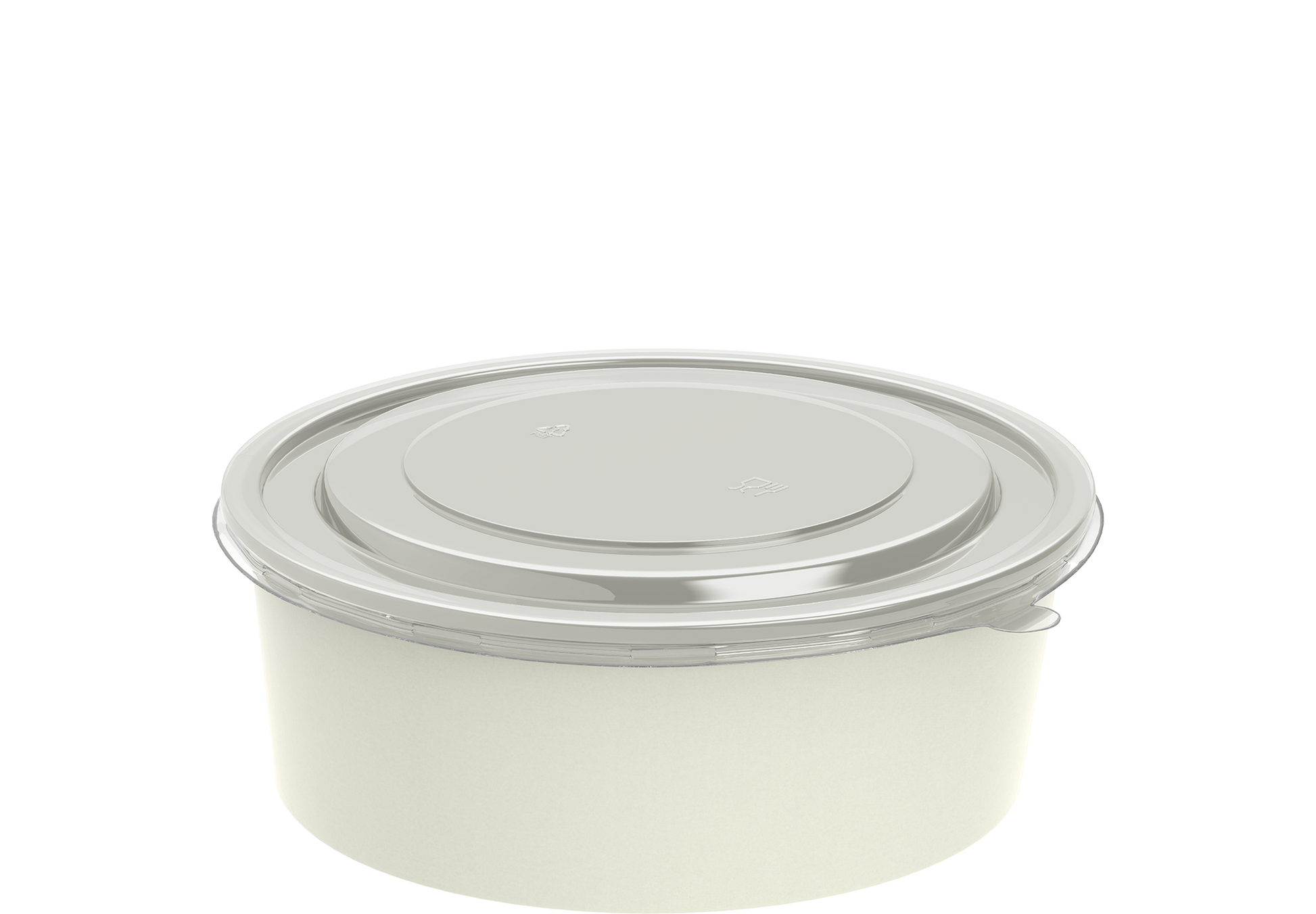 1300 ml Pack of 25 White Kraft Salad Containers with Lids