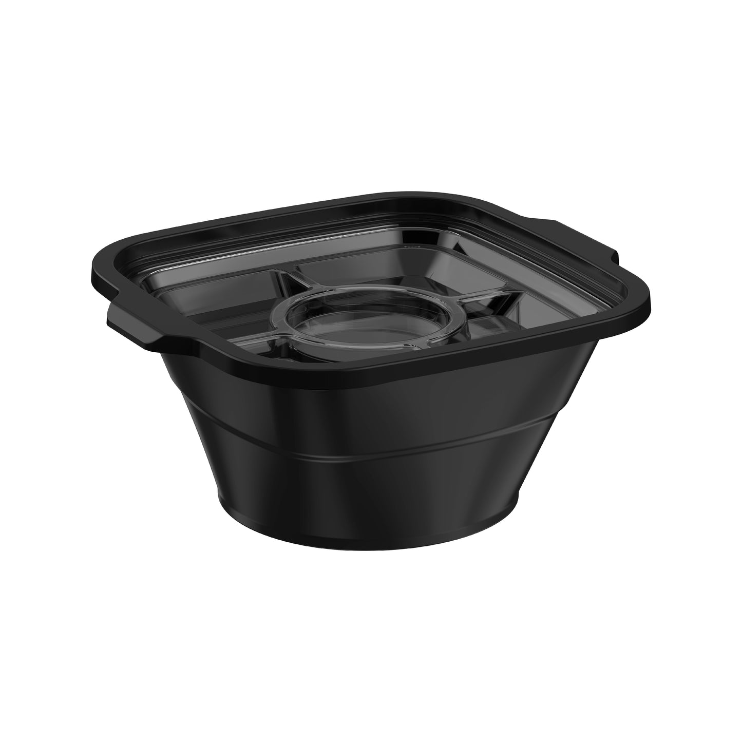 48 oz Carton of 250 Square Microwave Bowls with Clear Lids