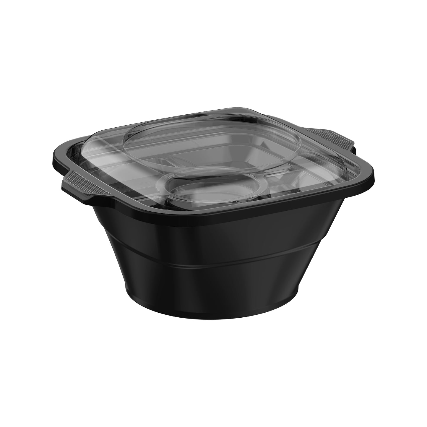 48 oz Carton of 250 Square Microwave Bowls with Clear Lids
