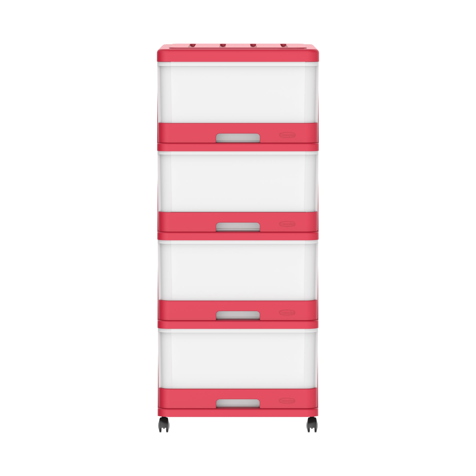 4 Tiers Storage Cabinet with Drawers & Wheels