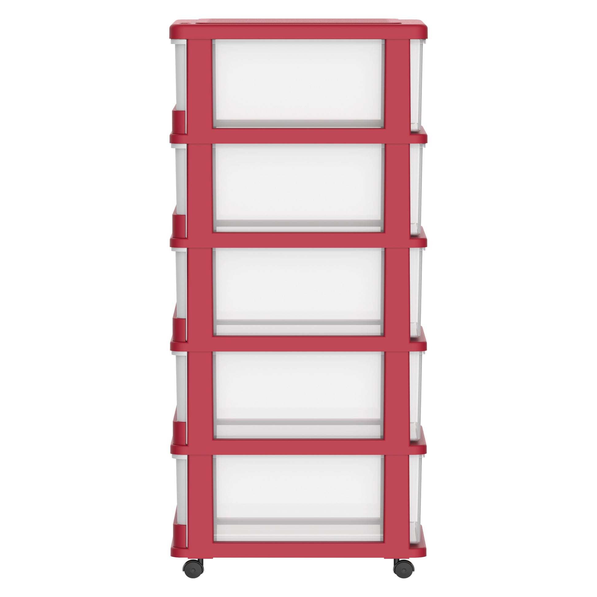 5 Tiers Storage Cabinet with Drawers & Wheels