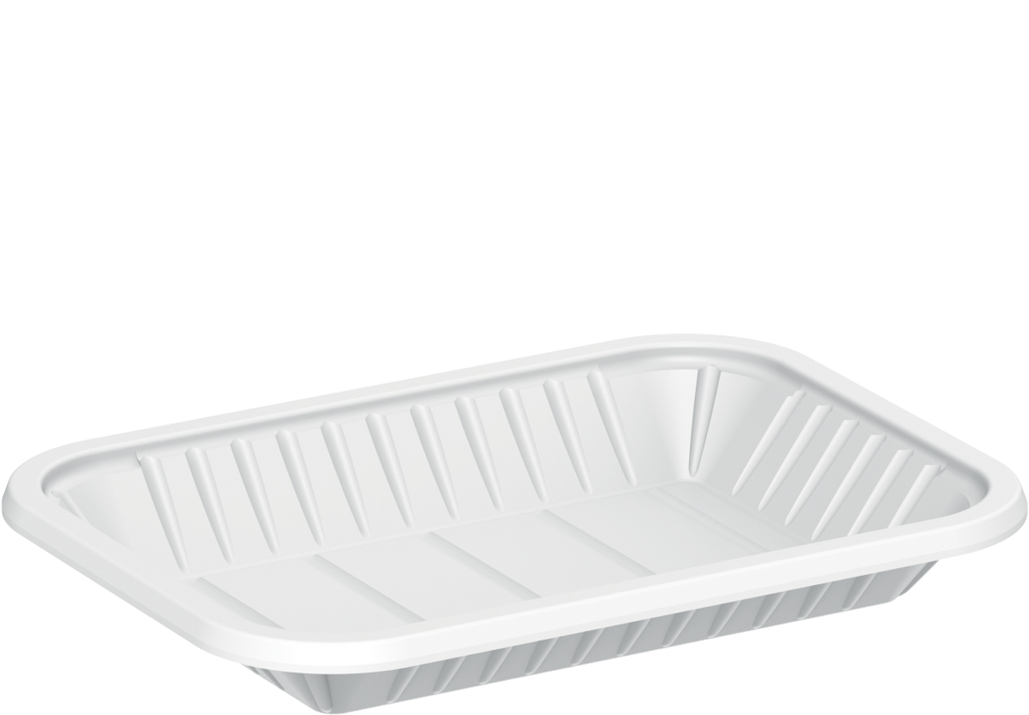 200 ml White Plastic Rectangular Trays 1 kg