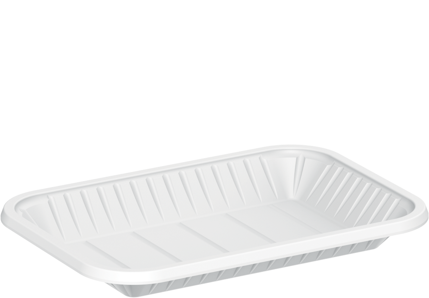 330 ml White Plastic Rectangular Trays 1 kg