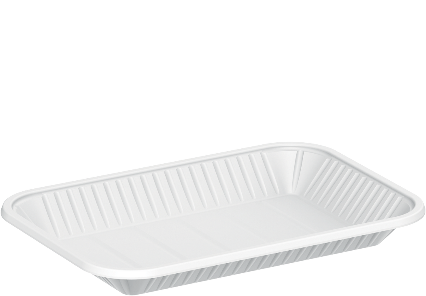 880 ml White Plastic Rectangular Trays 1 kg