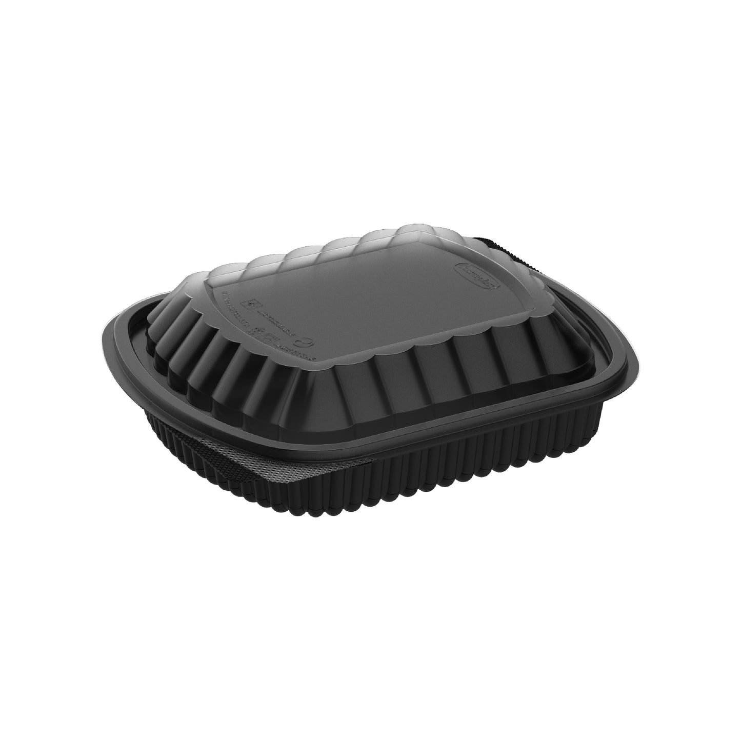 1 Compartment Pack of 10 Black Meal Containers with Clear Lids