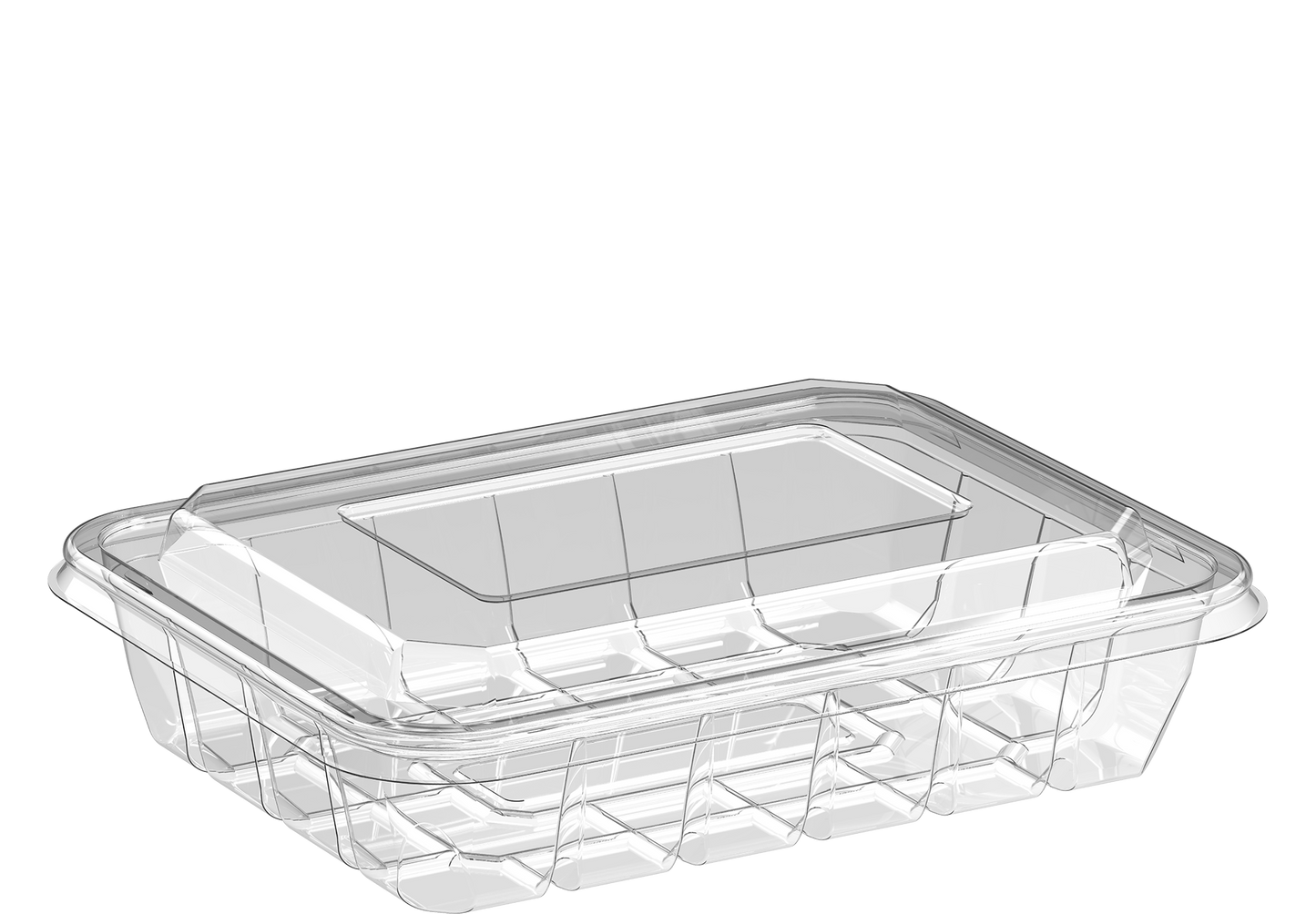 1000 ml Pack of 10 Clear UT175 Containers with Dome Lids