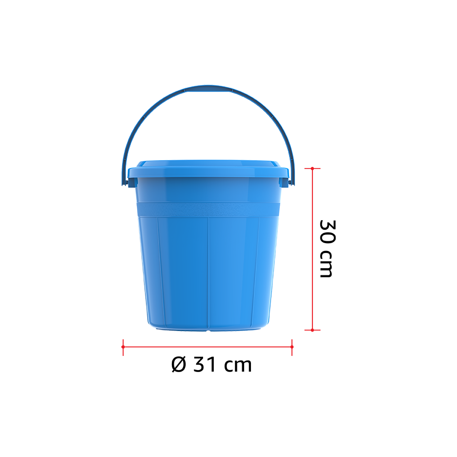 DX 15L Round Plastic Bucket with Handle