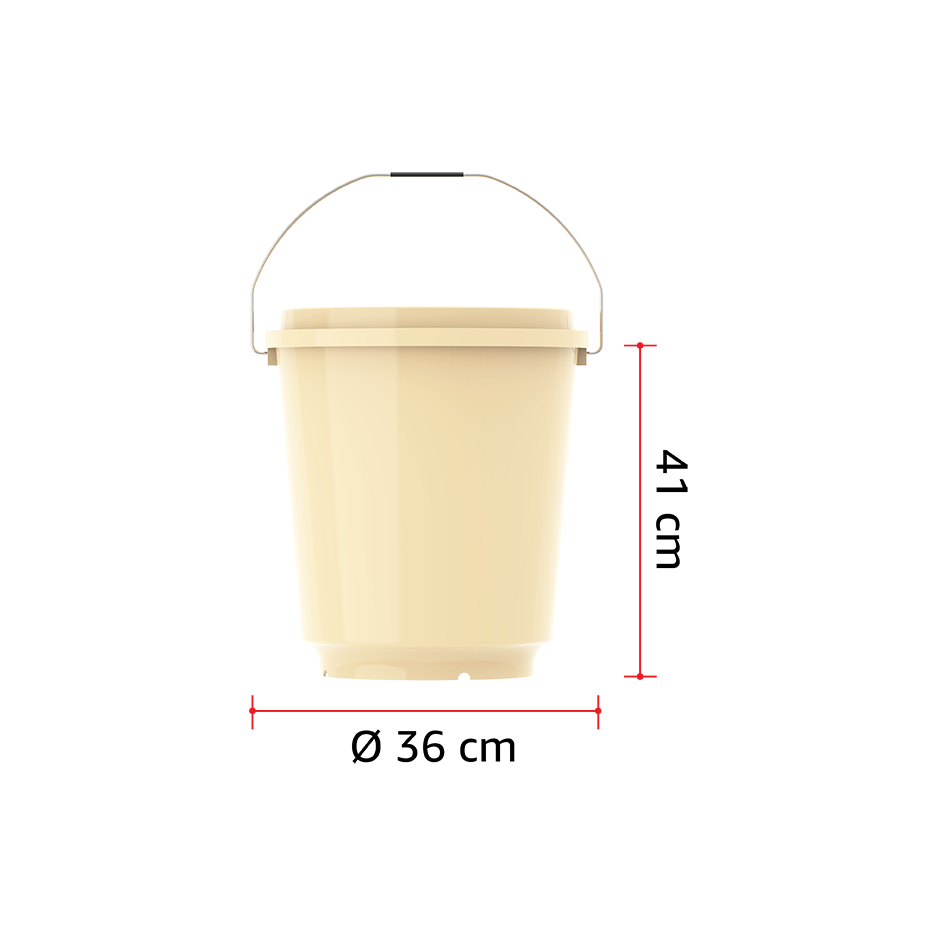EX 26L Round Plastic Bucket with Steel Handle