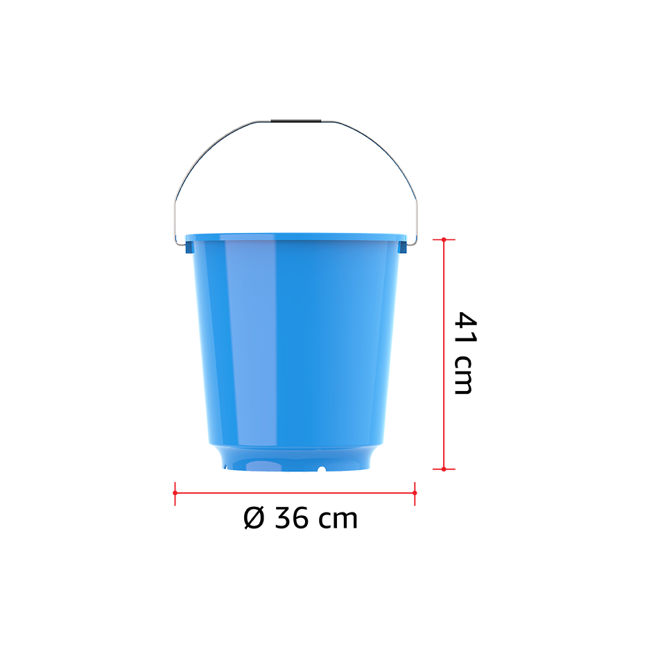 EX 26L Round Plastic Bucket with Steel Handle