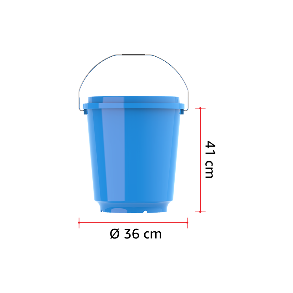 EX 26L Round Plastic Bucket with Steel Handle