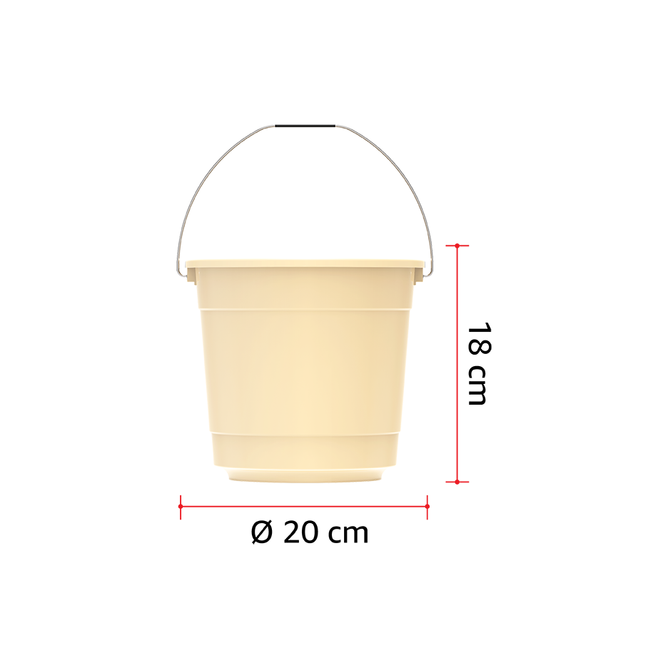 EX 3L Round Plastic Bucket with Steel Handle