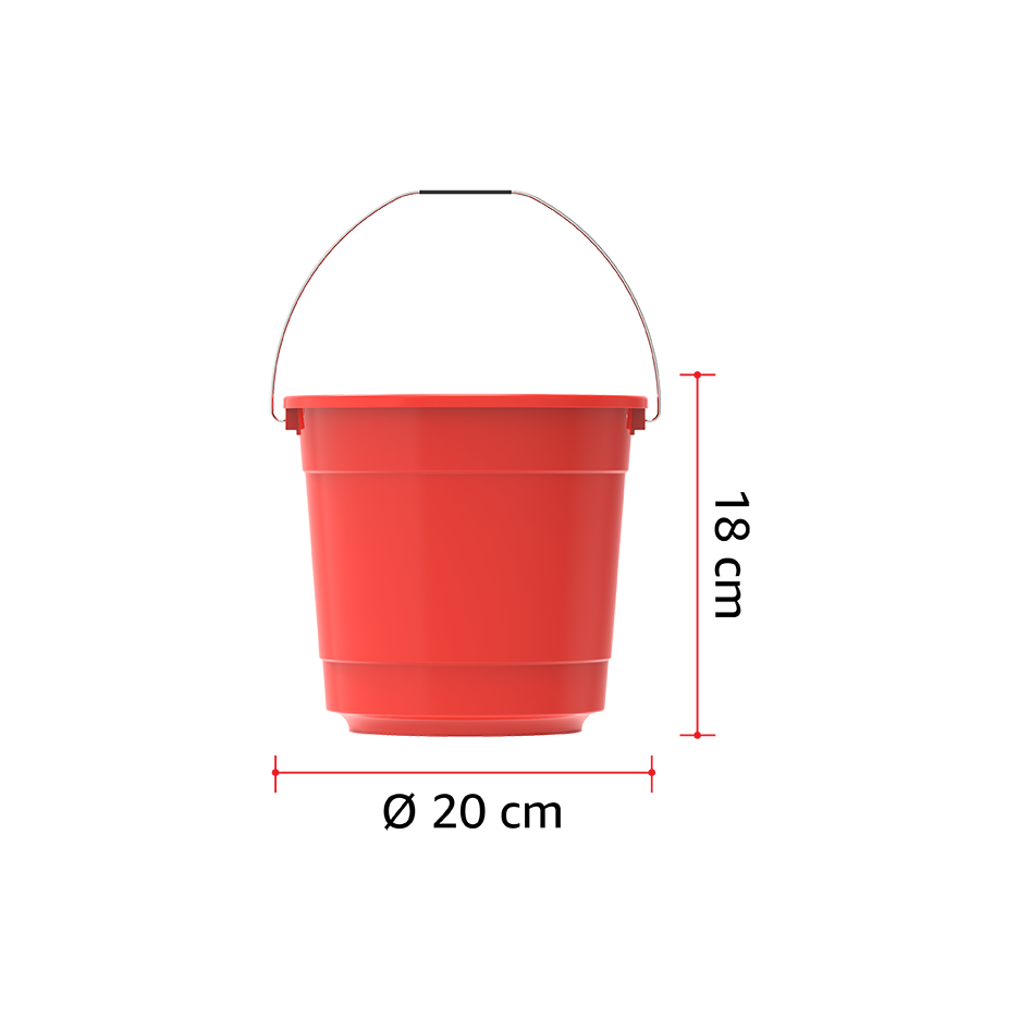 EX 3L Round Plastic Bucket with Steel Handle