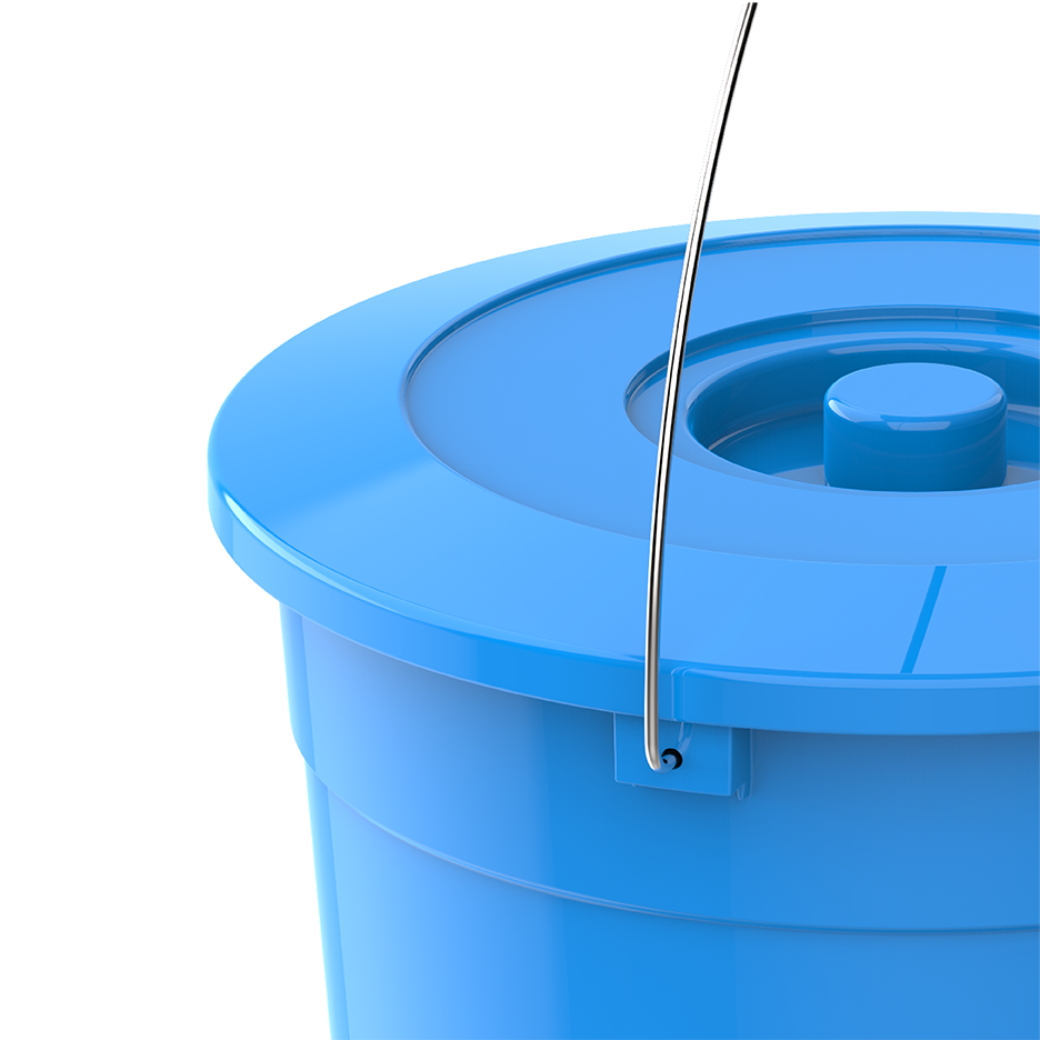 EX 3L Round Plastic Bucket with Steel Handle