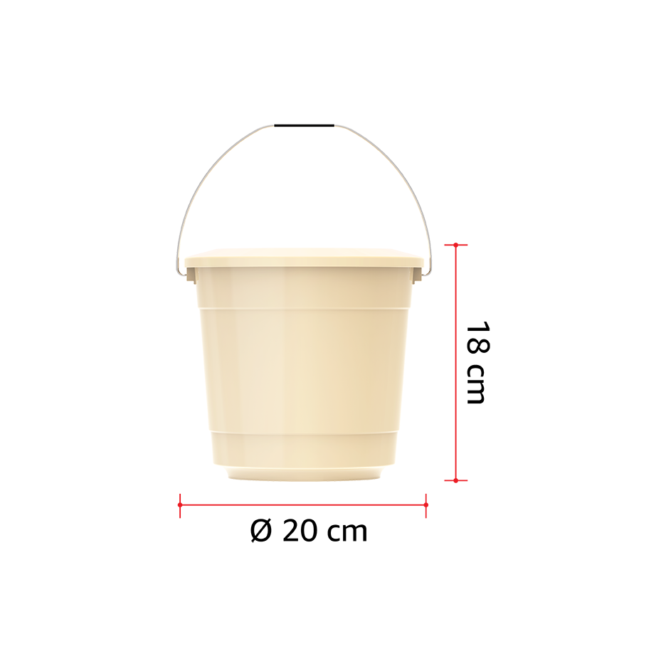 EX 3L Round Plastic Bucket with Steel Handle