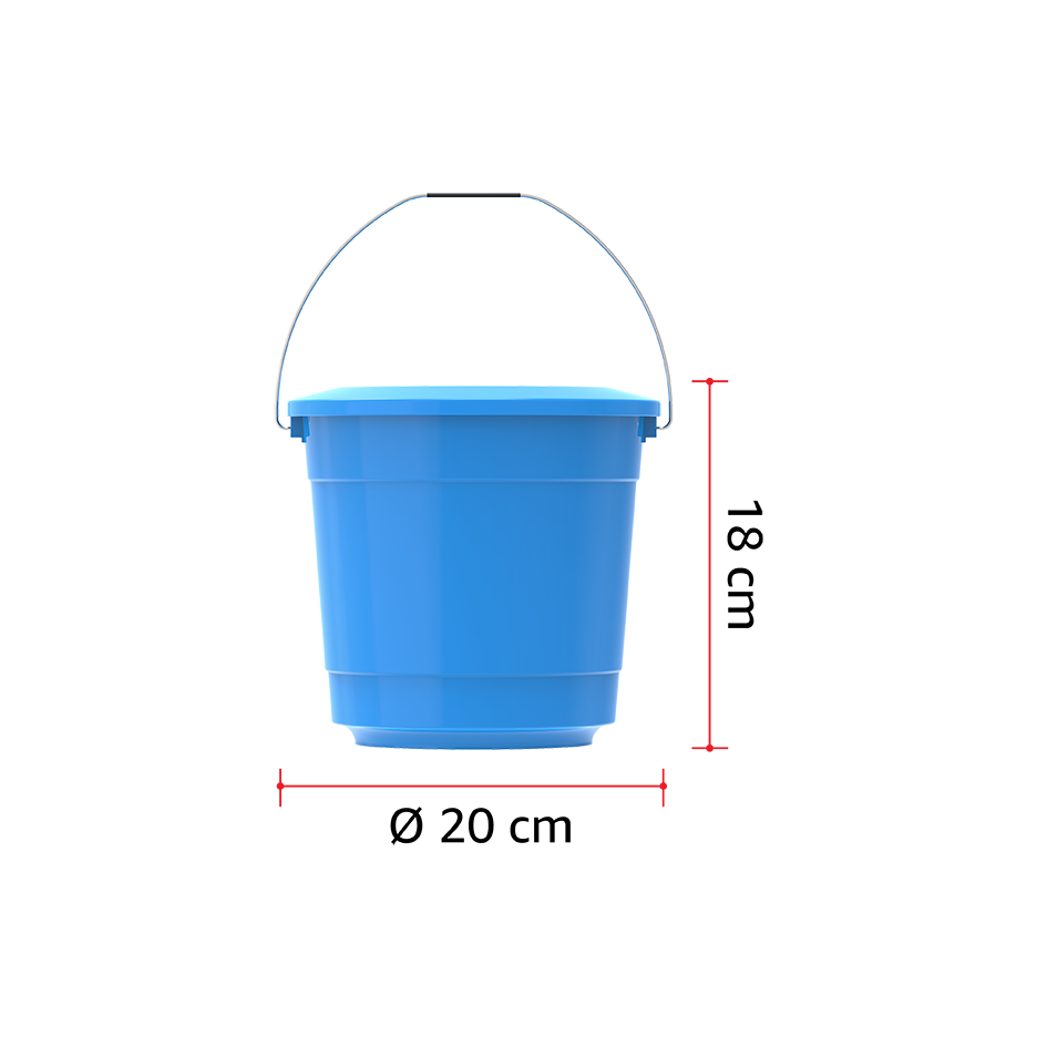 EX 3L Round Plastic Bucket with Steel Handle