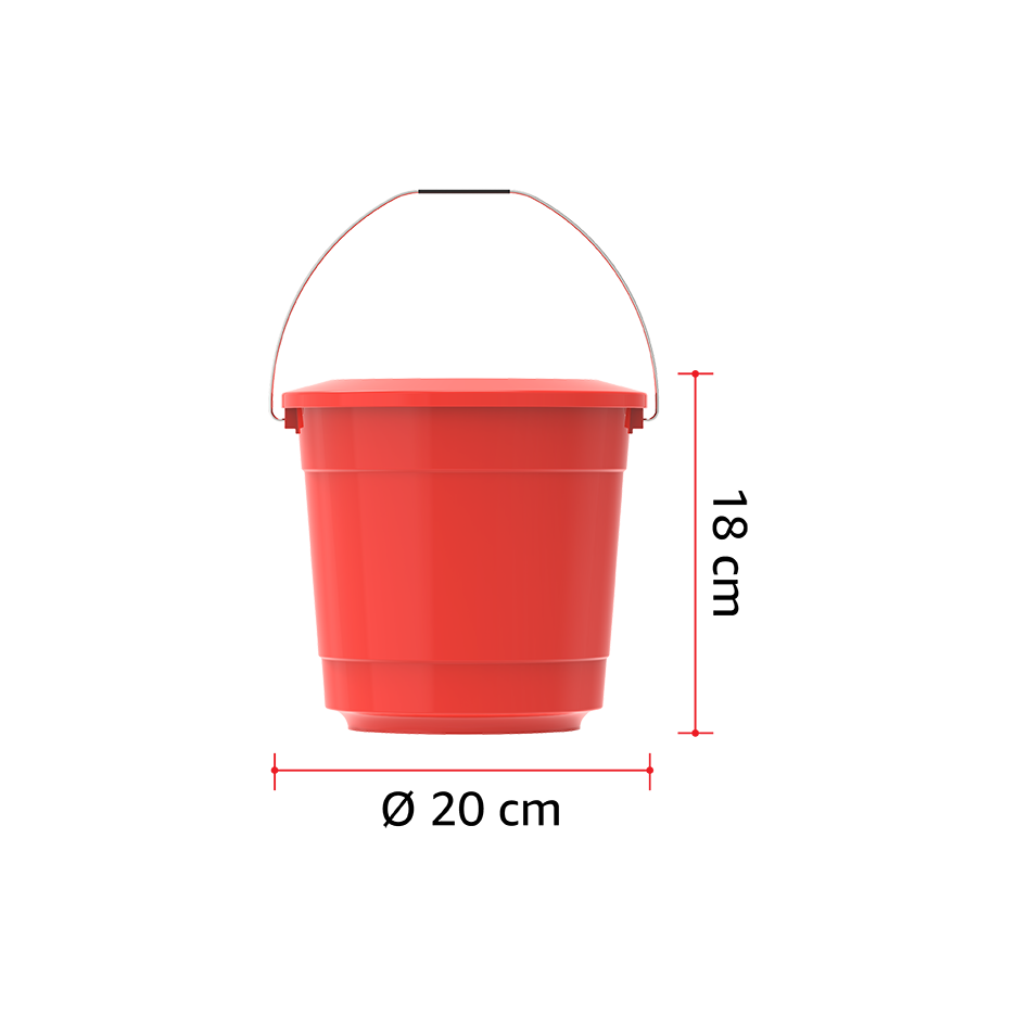 EX 3L Round Plastic Bucket with Steel Handle