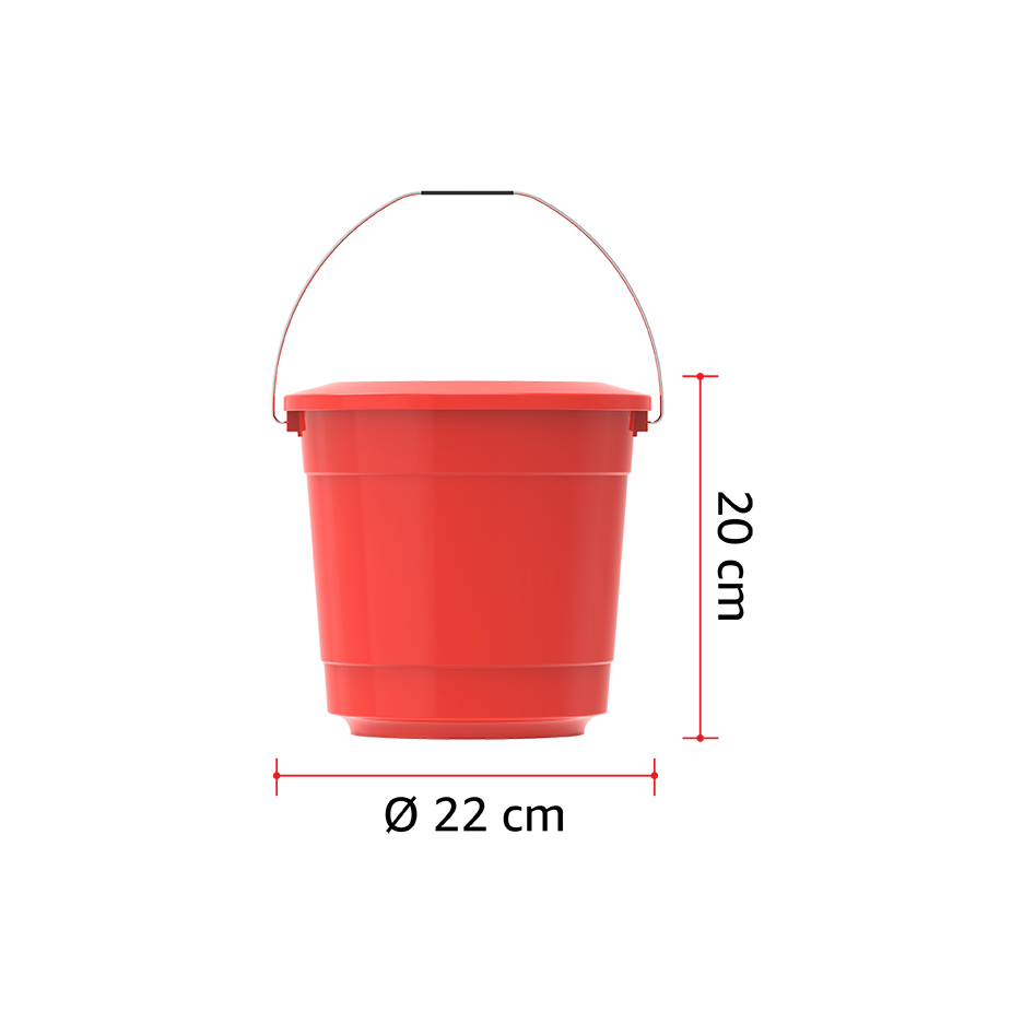 EX 5L Round Plastic Bucket with Steel Handle