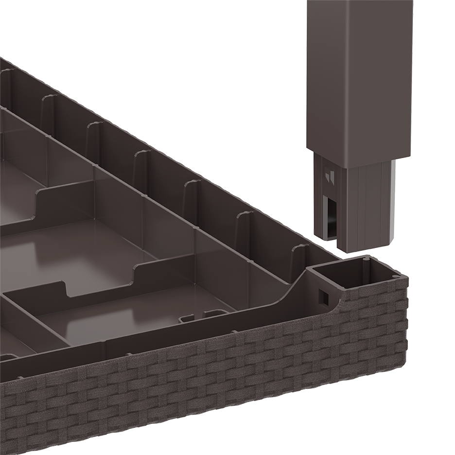 طاولة سفرة سيداراتان من الراتينج لـ4 مقاعد