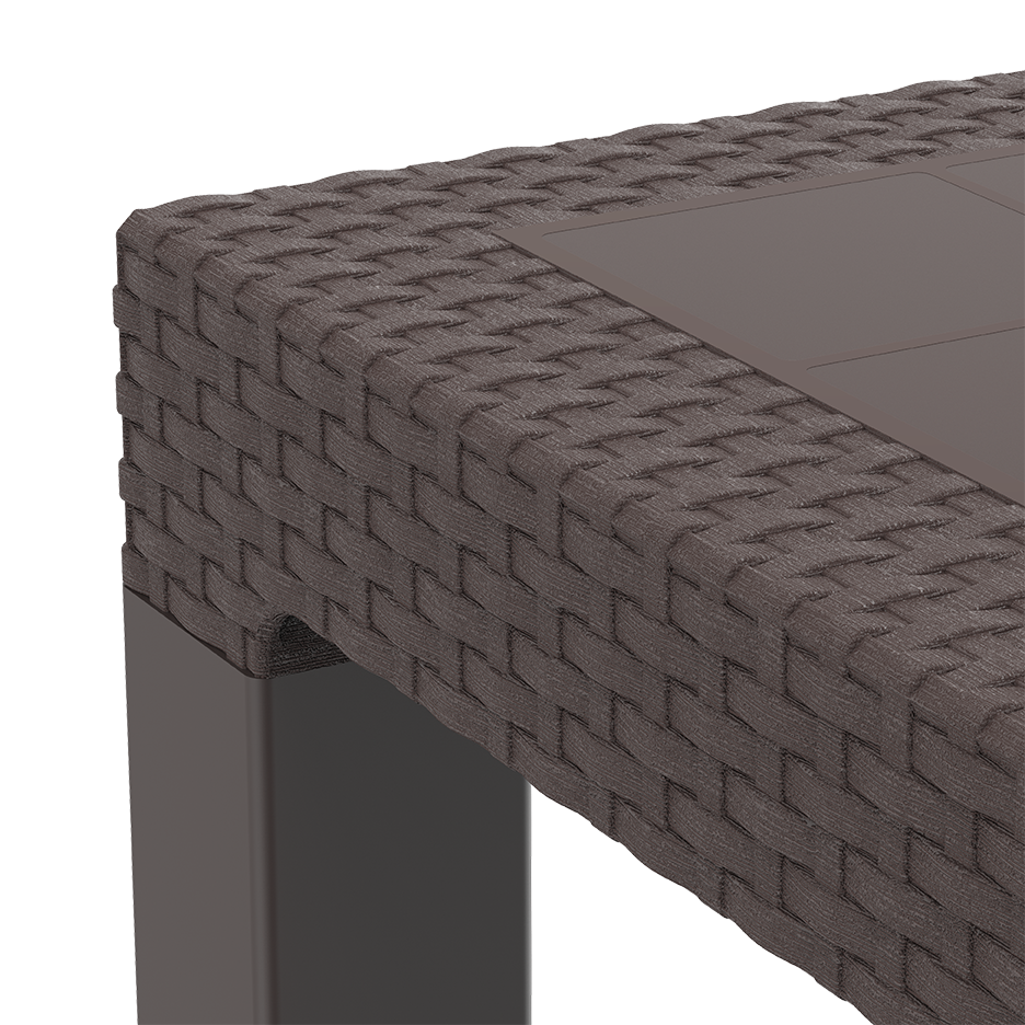طاولة سفرة سيداراتان من الراتينج لـ4 مقاعد