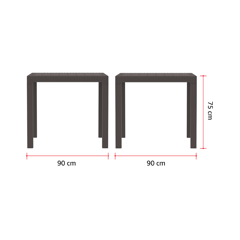 طاولة سفرة سيداراتان من الراتينج لـ4 مقاعد