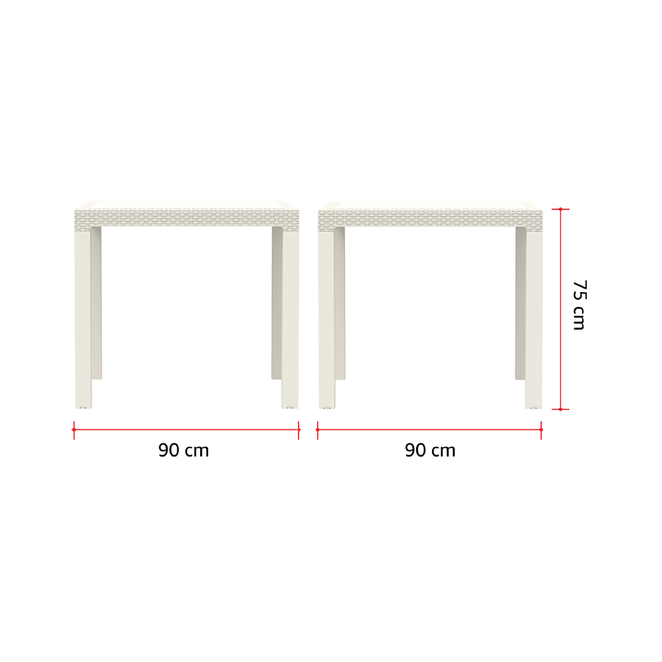 طاولة سفرة سيداراتان من الراتينج لـ4 مقاعد