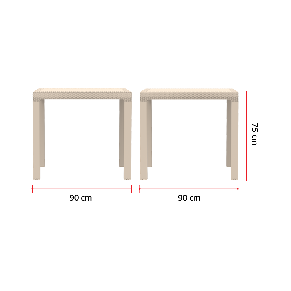 طاولة سفرة سيداراتان من الراتينج لـ4 مقاعد