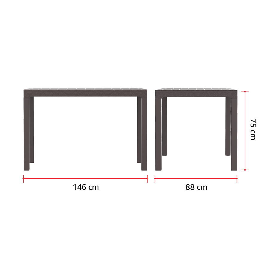طاولة سفرة خارجية للحديقة سيدر جران 6 مقاعد