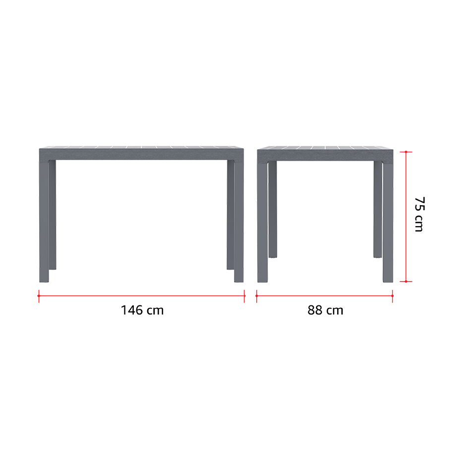 طاولة سفرة خارجية للحديقة سيدر جران 6 مقاعد