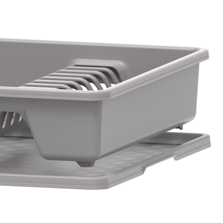 Deluxe Plastic Dish Rack with Drainer