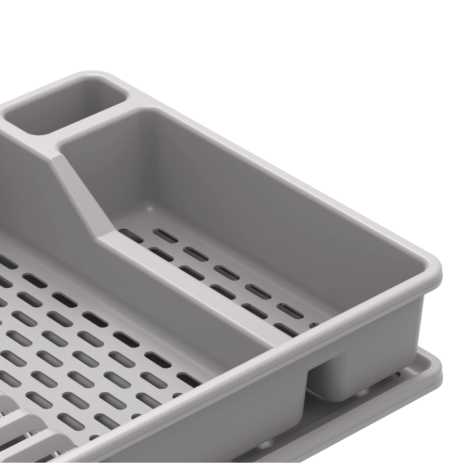 Deluxe Plastic Dish Rack with Drainer