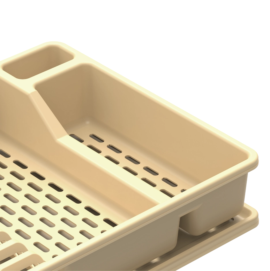 Deluxe Plastic Dish Rack with Drainer