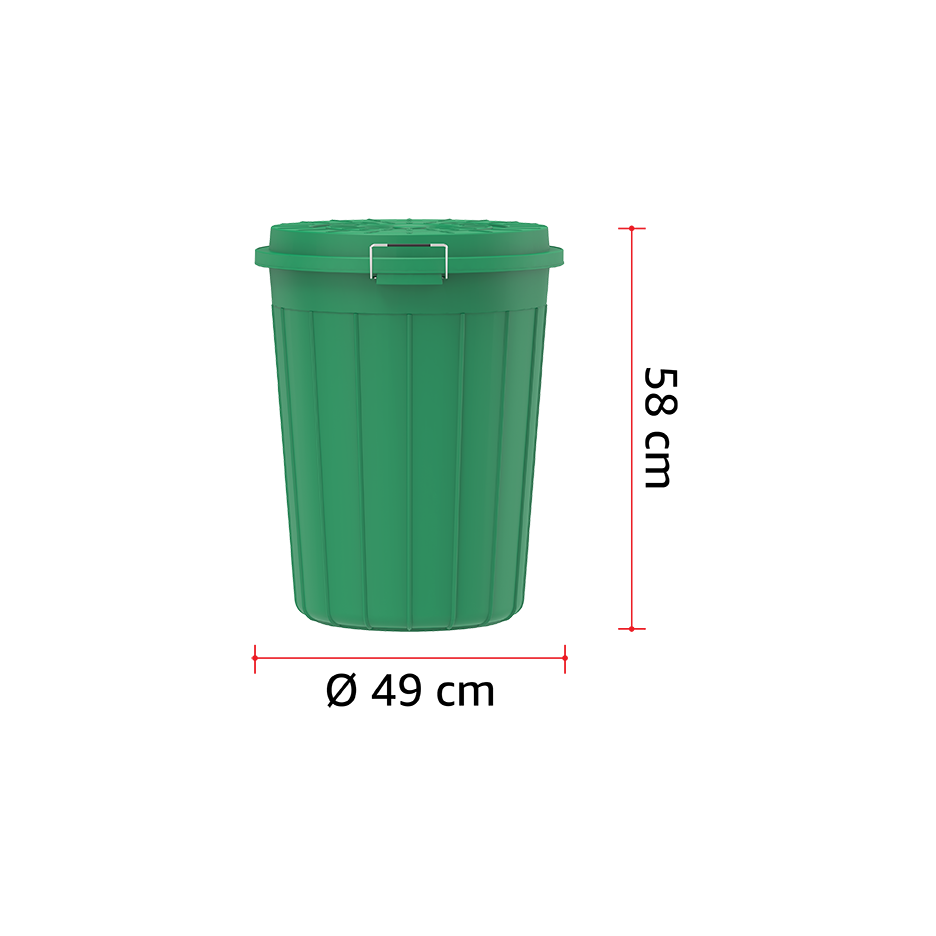 70L Round Plastic Drums with Lid
