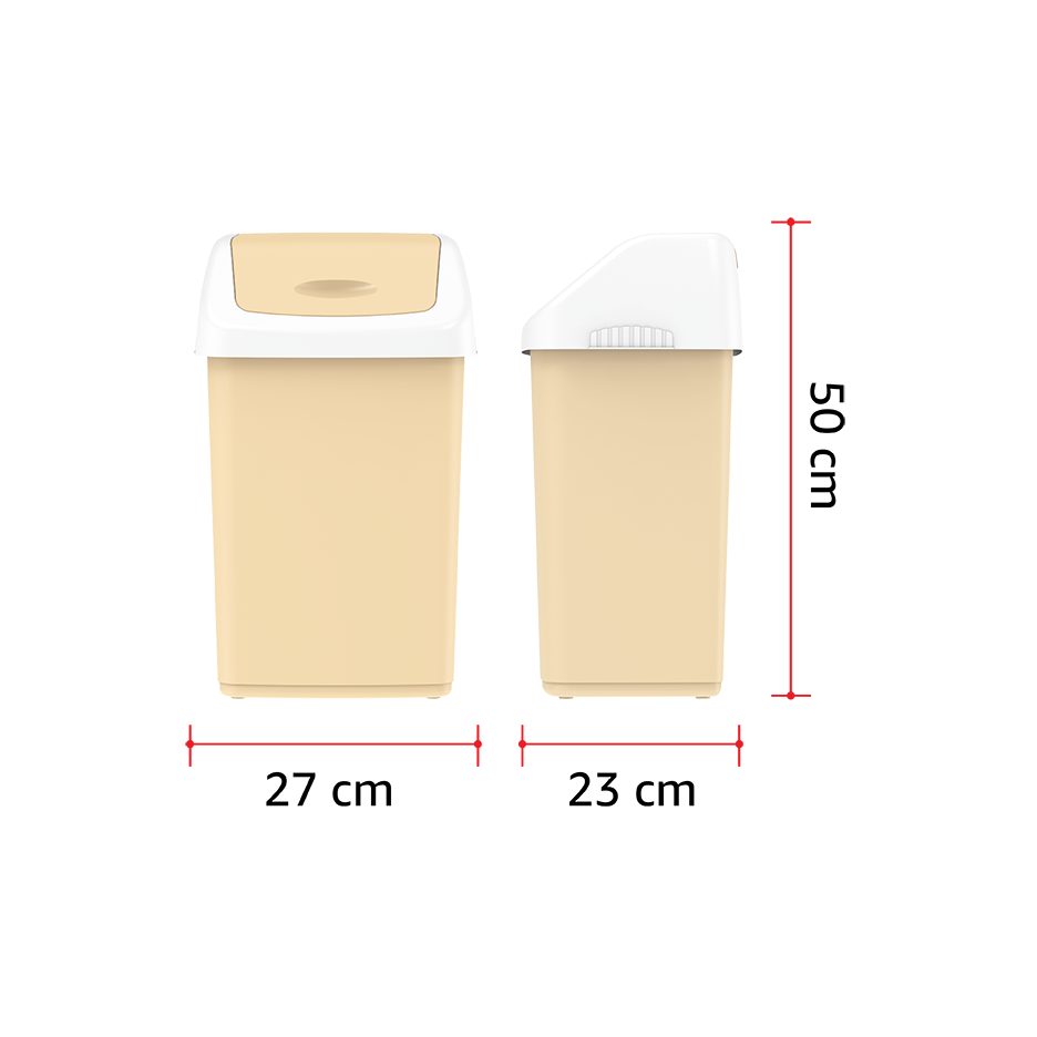 46L Flip-top Waste Bin with Swing Lid