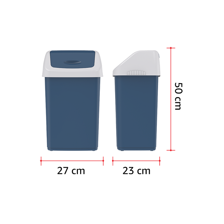 46L Flip-top Waste Bin with Swing Lid